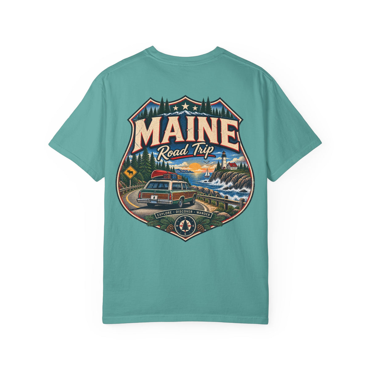 Maine Road Trip Unisex Comfort Color 1717 Streetwear Graphic Tee