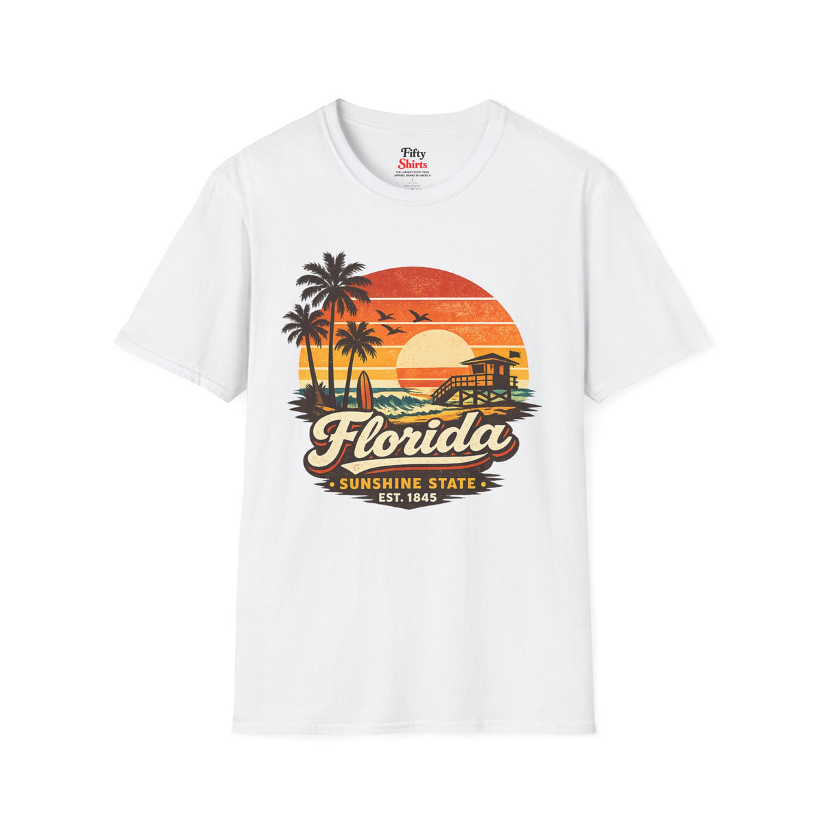 Florida Beach Sunset Unisex Softstyle T Shirt State Pride Graphic Tee Collections FS03
