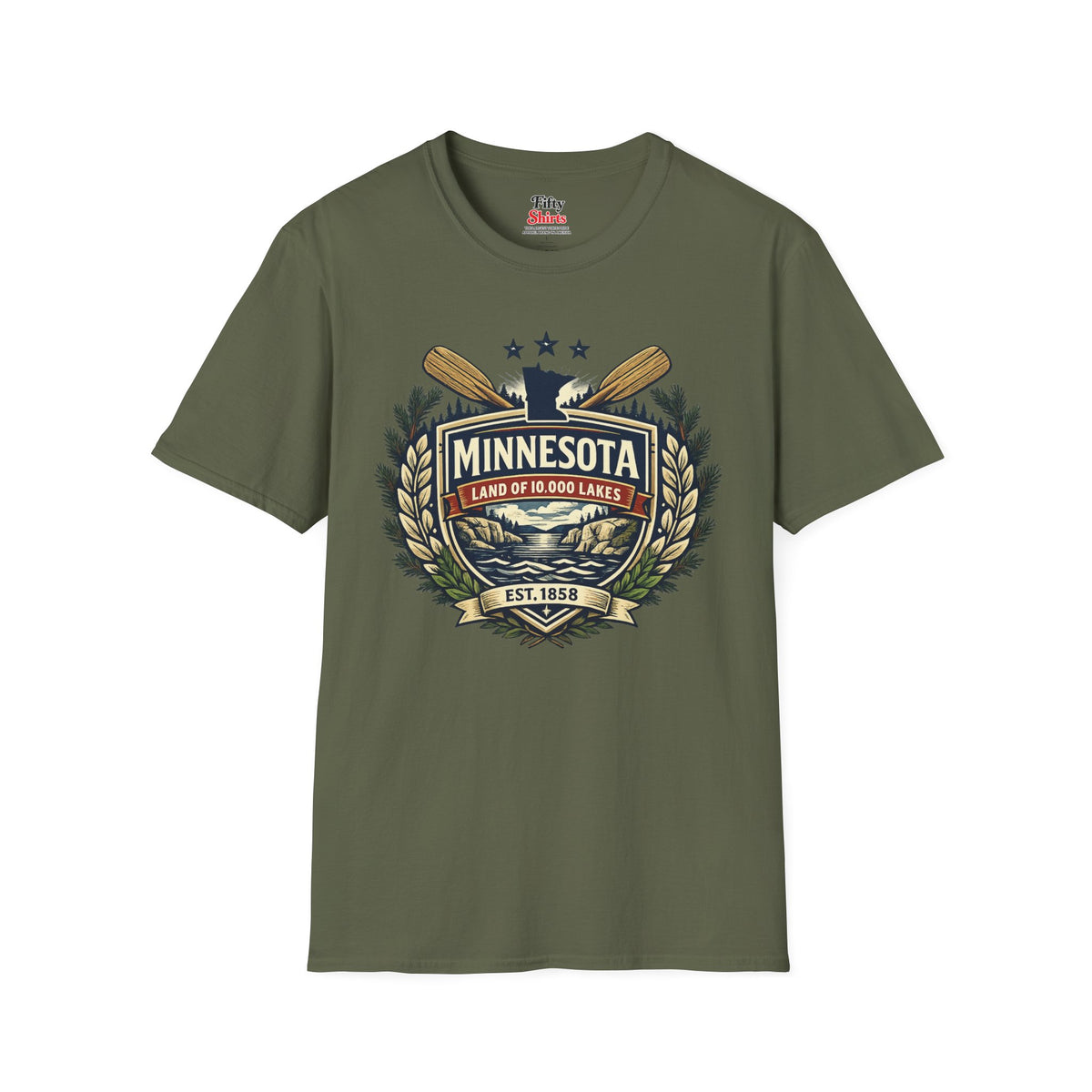 Minnesota Heritage Badge Unisex Softstyle T Shirt State Pride Graphic Tee Collections FS03