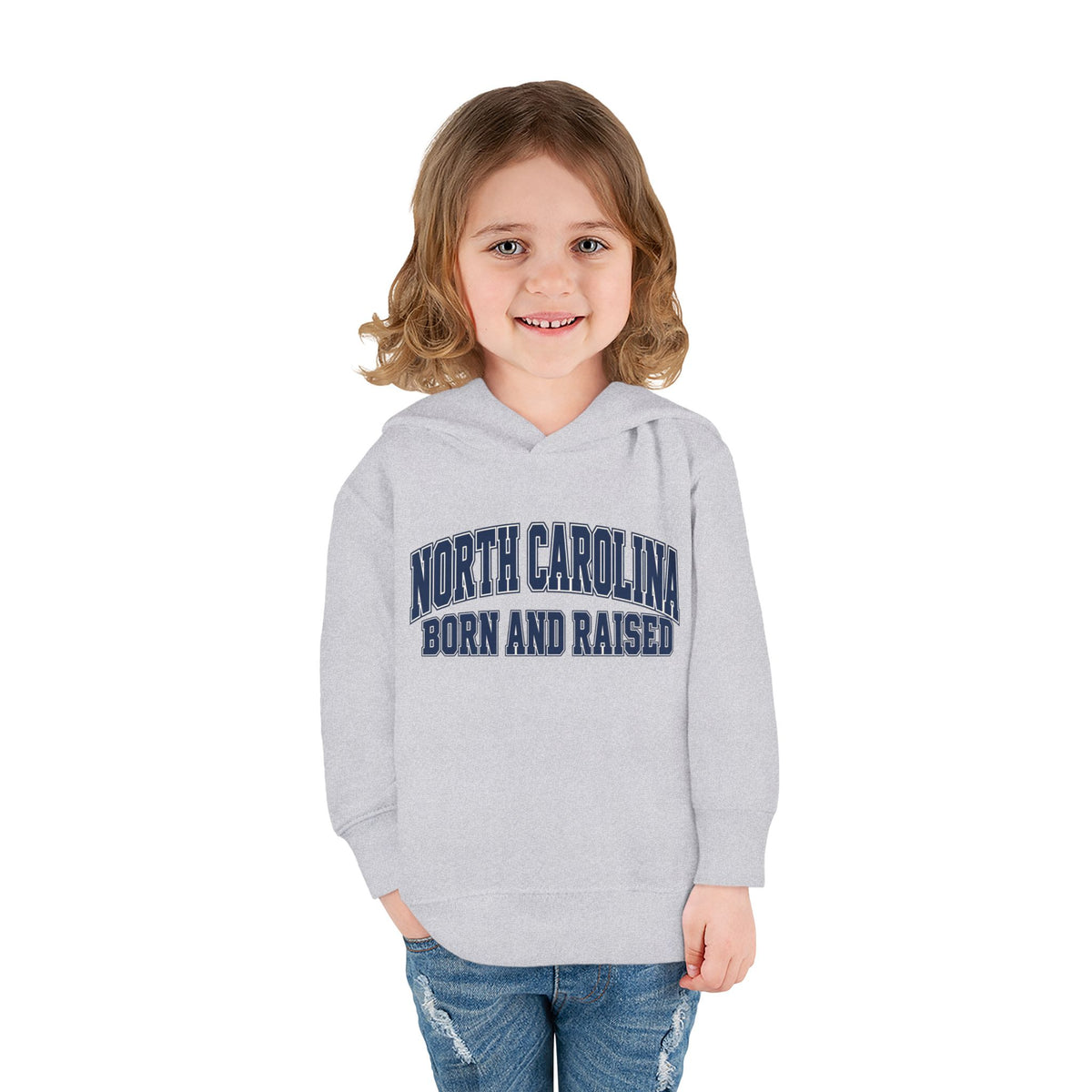 North Carolina Born and Raised Old-School Sportswear Unisex Toddler Pullover Fleece Hoodie