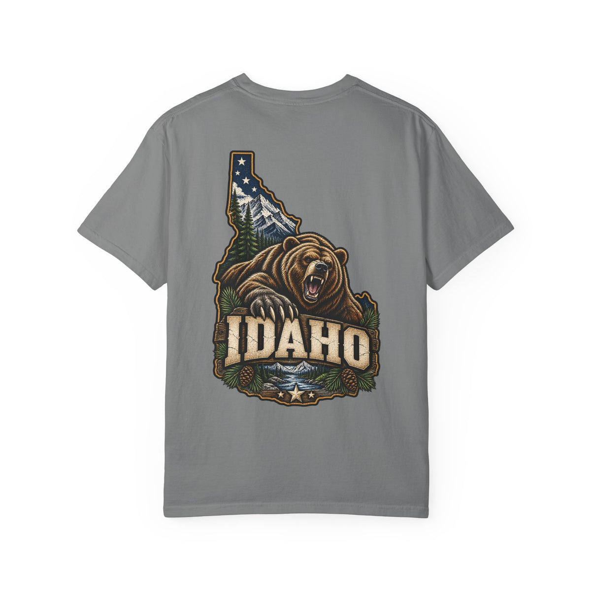Idaho Bear Emblem Unisex Comfort Color 1717 Streetwear Graphic Tee