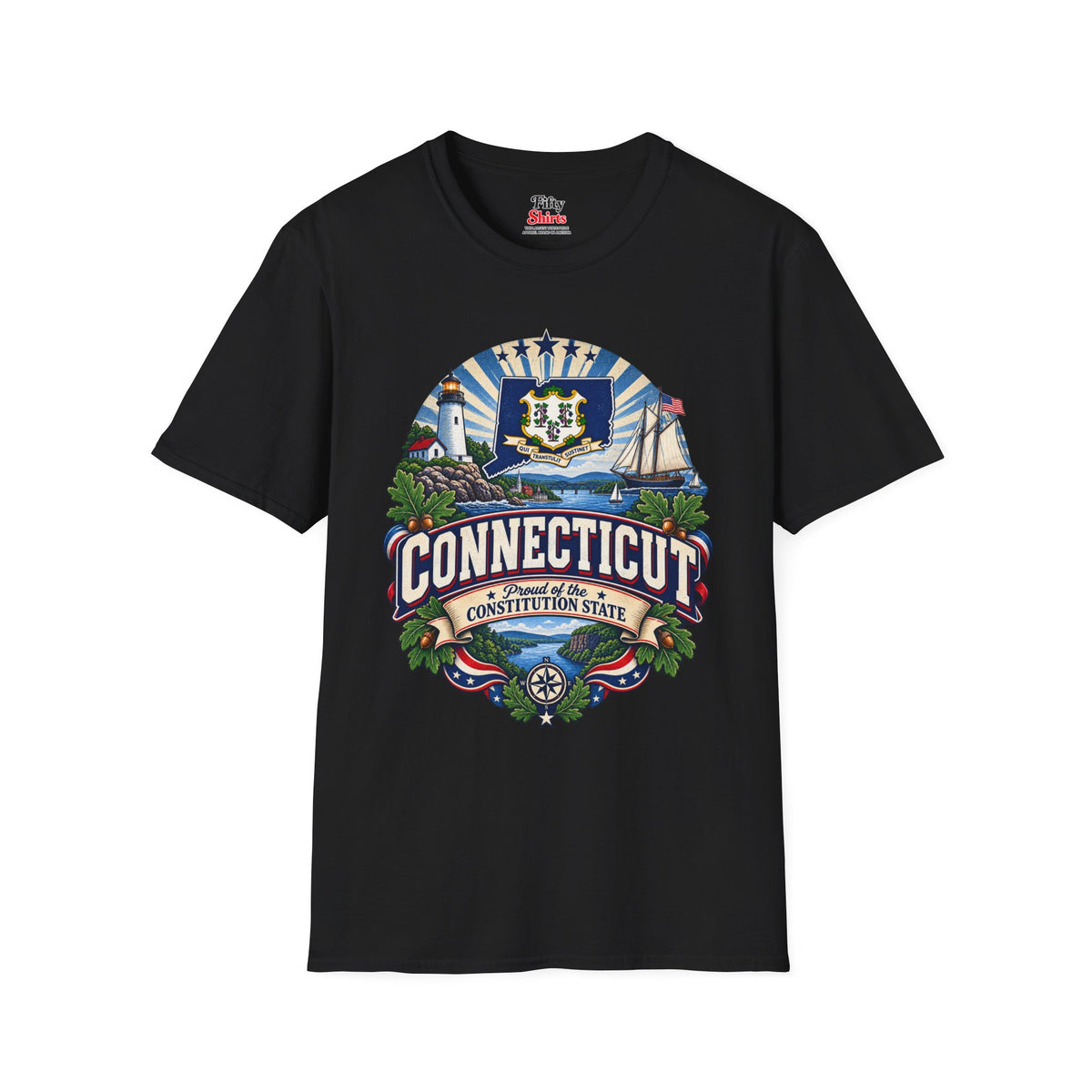Connecticut State Pride Unisex Softstyle T Shirt State Pride Graphic Tee Collections FS03