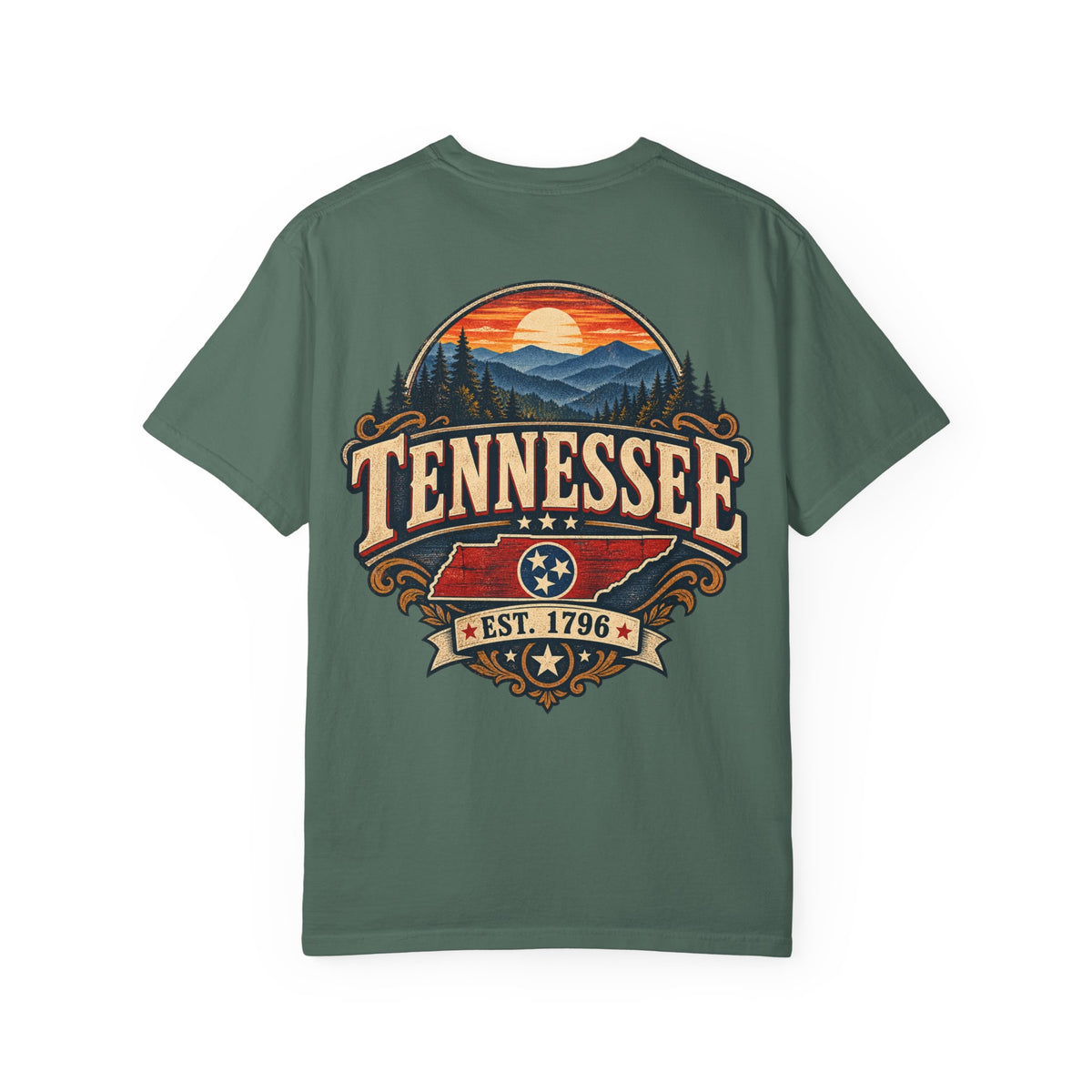 Tennessee Established 1796 Unisex Comfort Color 1717 Streetwear Graphic Tee