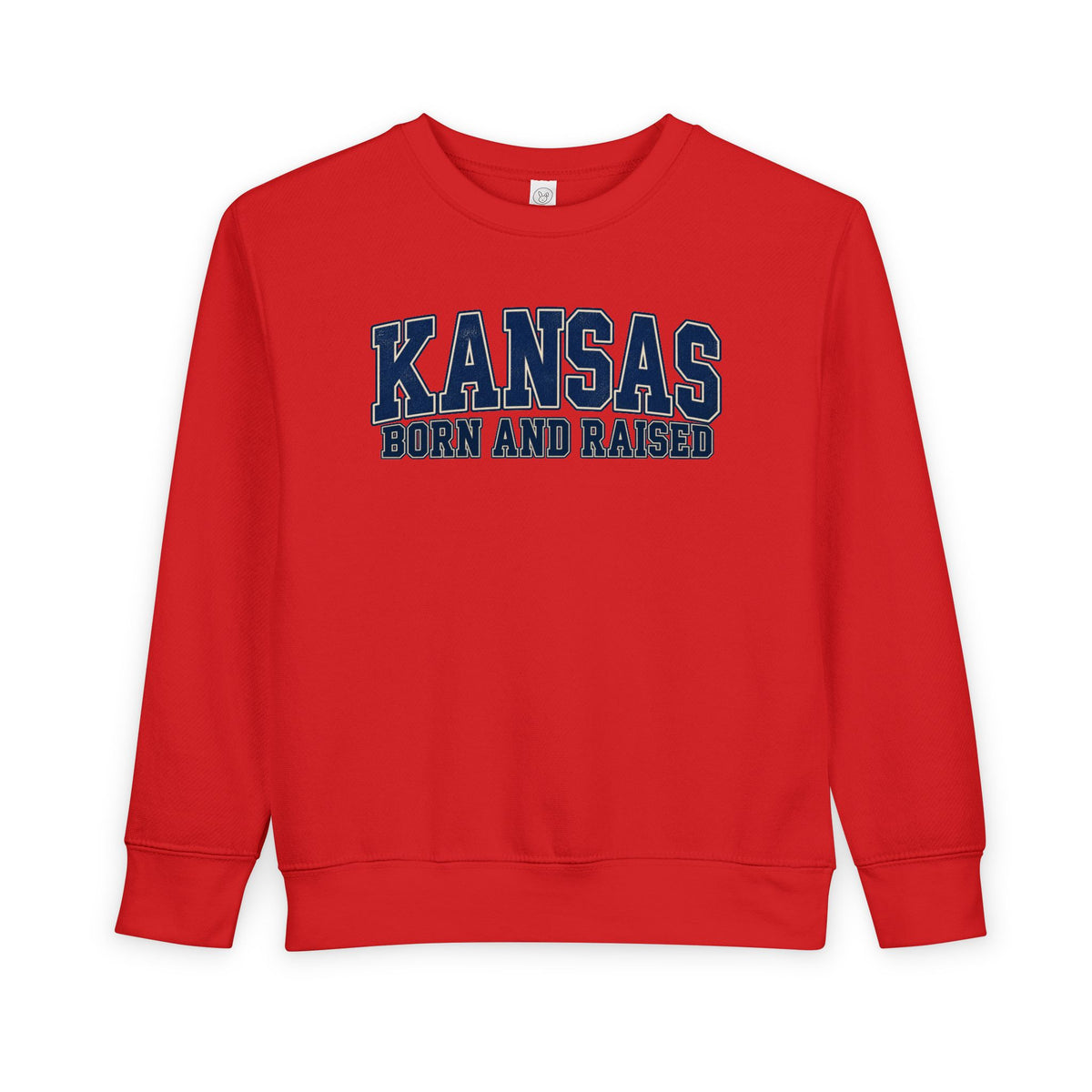 Kansas Born and Raised Classic Collegiate Unisex Toddler Sweatshirt