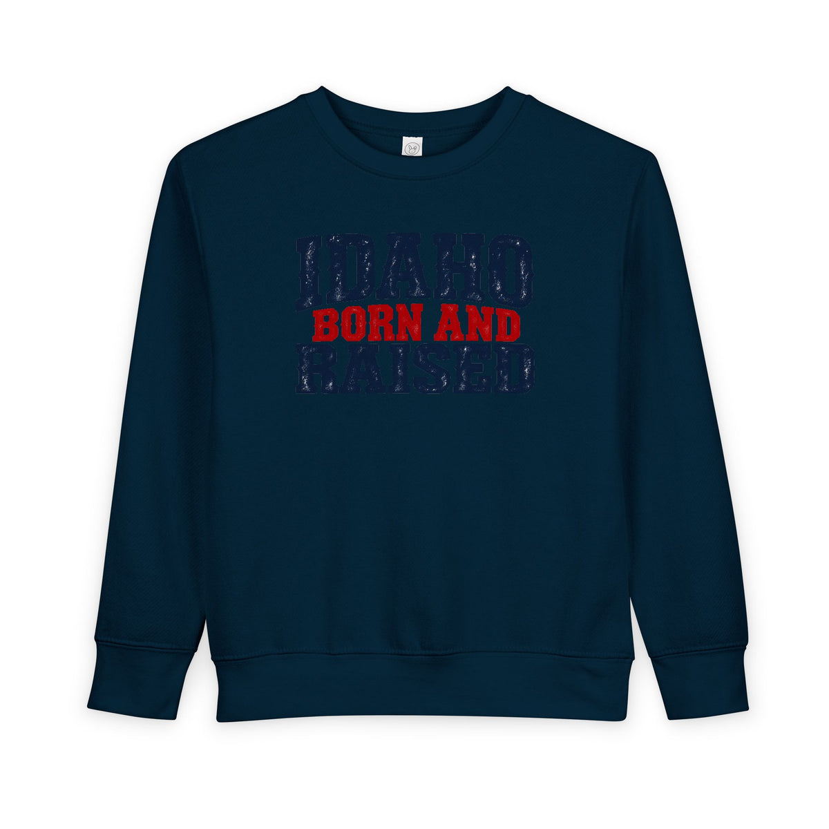 Idaho Born and Raised Bold Americana Unisex Toddler Sweatshirt