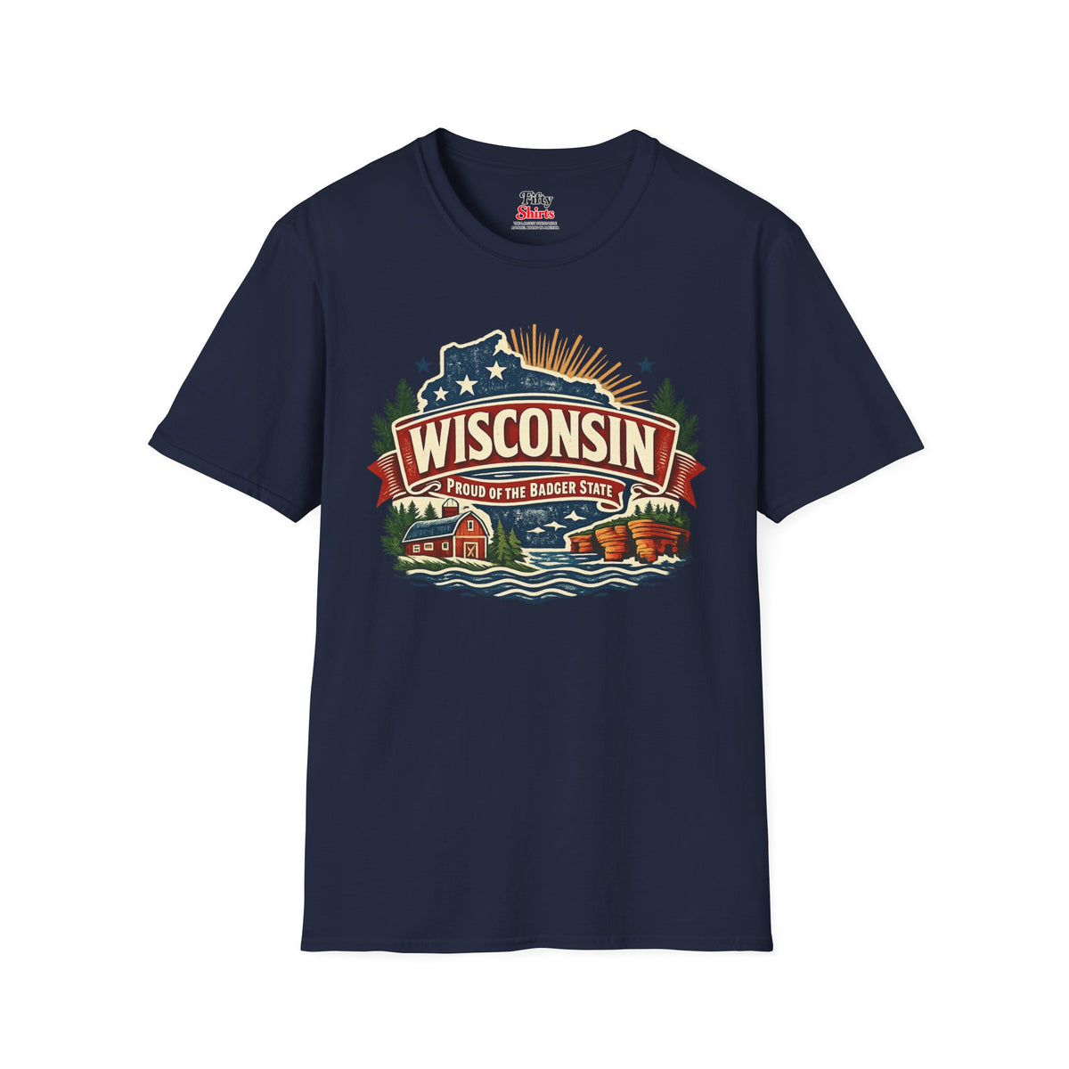 Wisconsin State Pride Unisex Softstyle T Shirt State Pride Graphic Tee Collections FS03