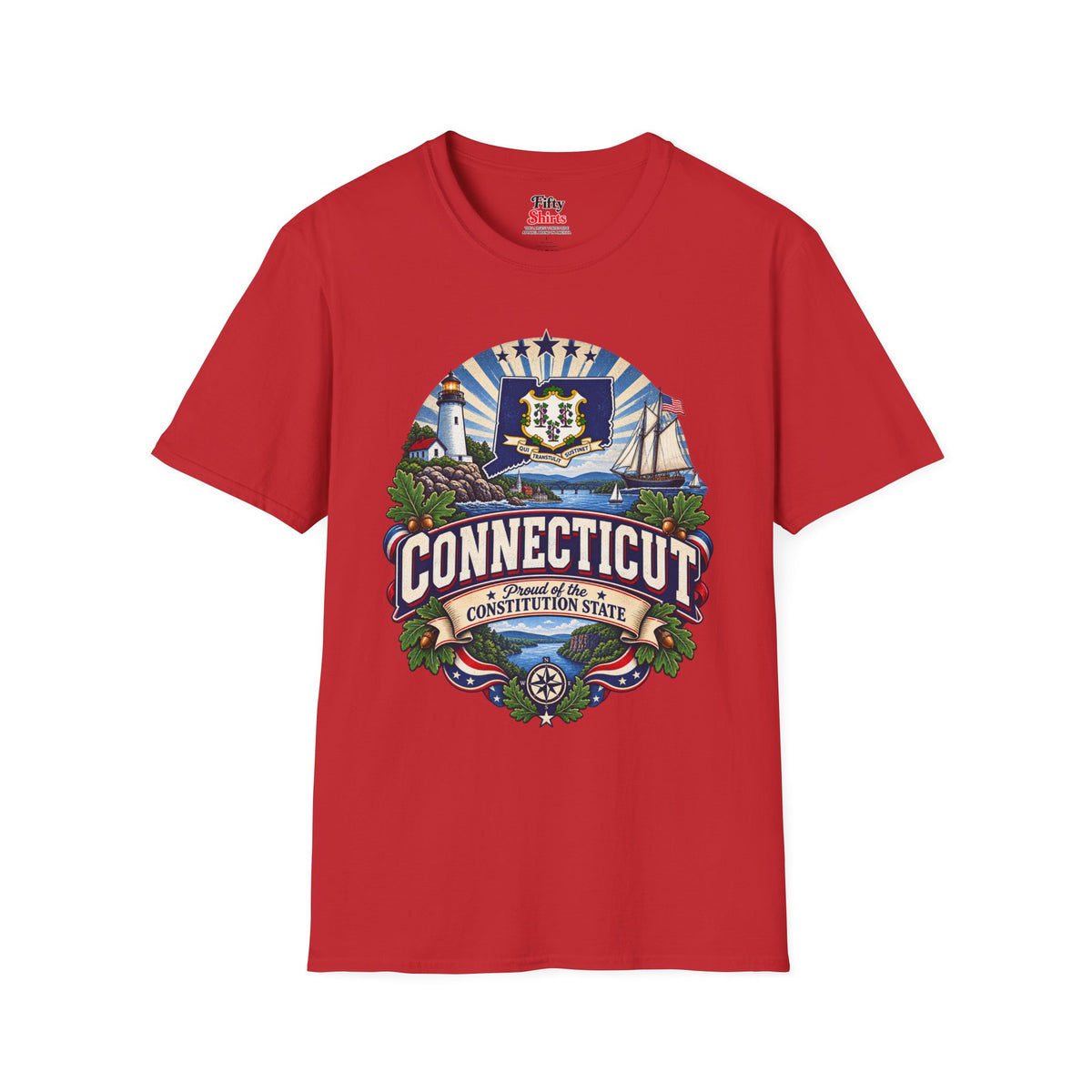 Connecticut State Pride Unisex Softstyle T Shirt State Pride Graphic Tee Collections FS03