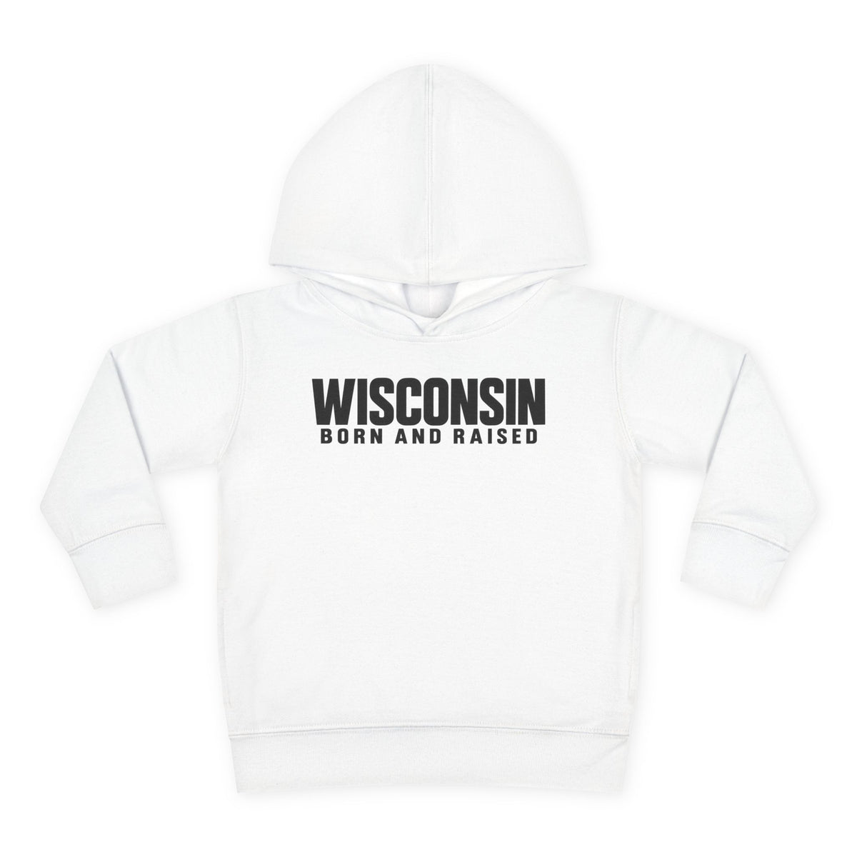 Wisconsin Born and Raised Minimal Modern Unisex Toddler Pullover Fleece Hoodie