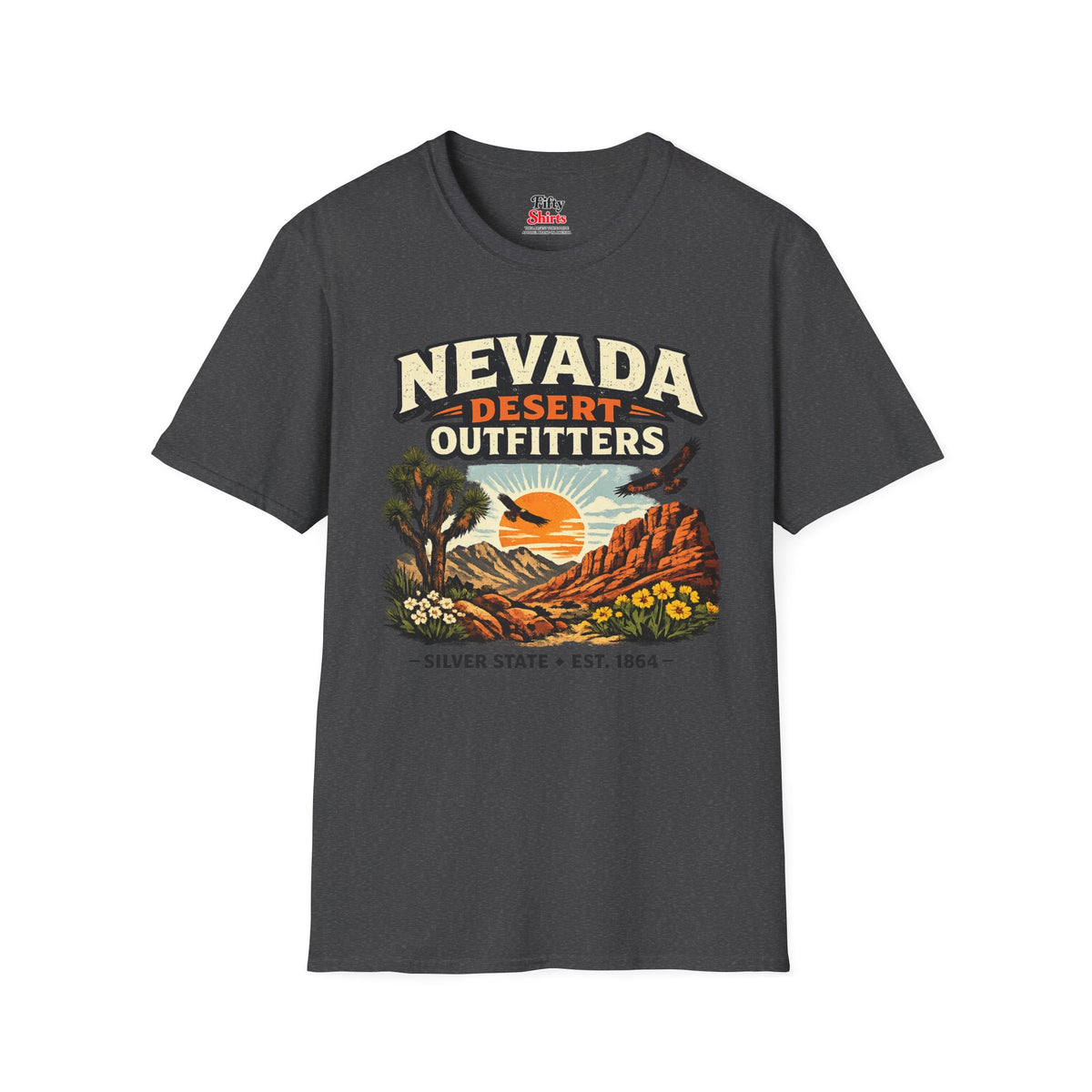 Nevada Desert Outfitters Unisex Softstyle T Shirt State Pride Graphic Tee Collections FS03
