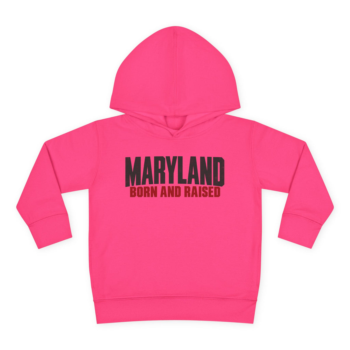 Maryland Born and Raised Modern Unisex Toddler Pullover Fleece Hoodie