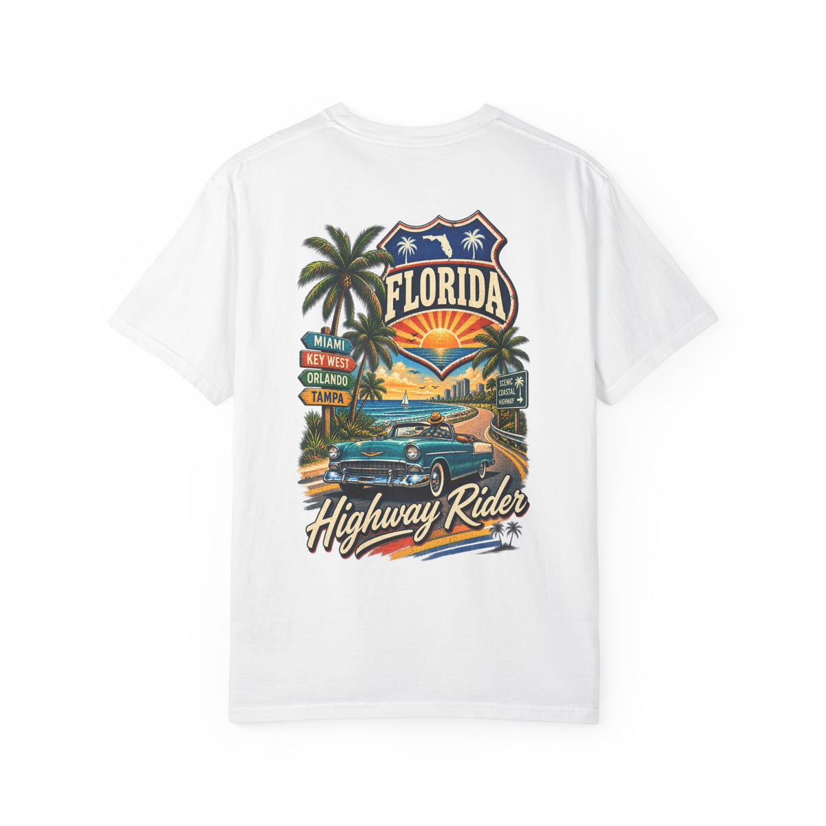 Florida Highway Rider Unisex Comfort Color 1717 Streetwear Graphic Tee