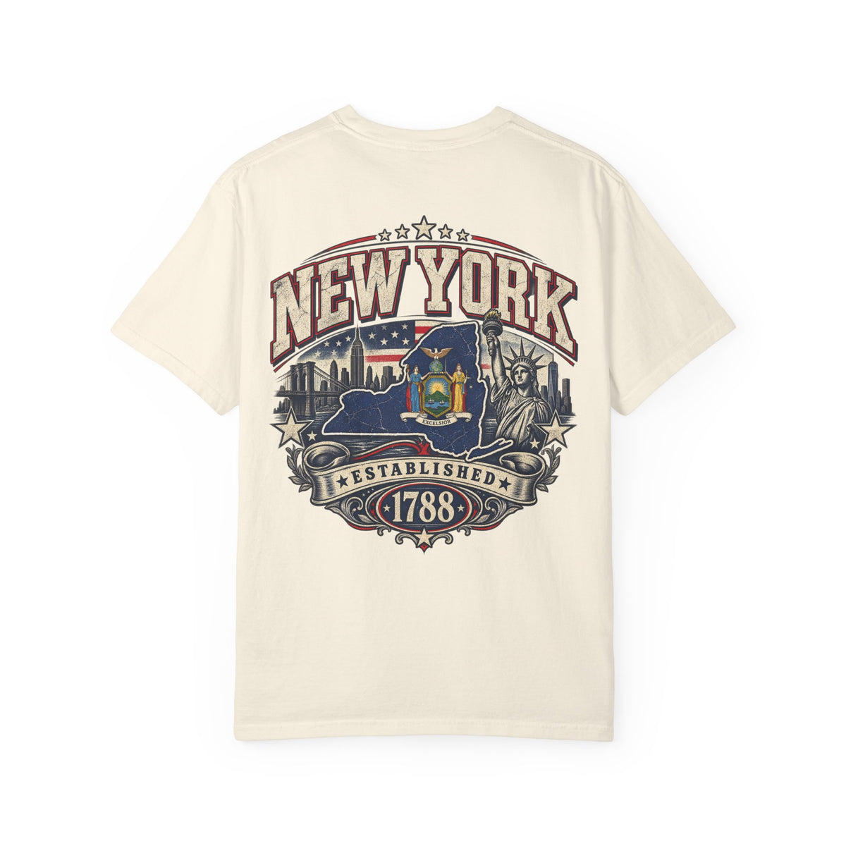 New York Established 1788 Unisex Comfort Color 1717 Streetwear Graphic Tee