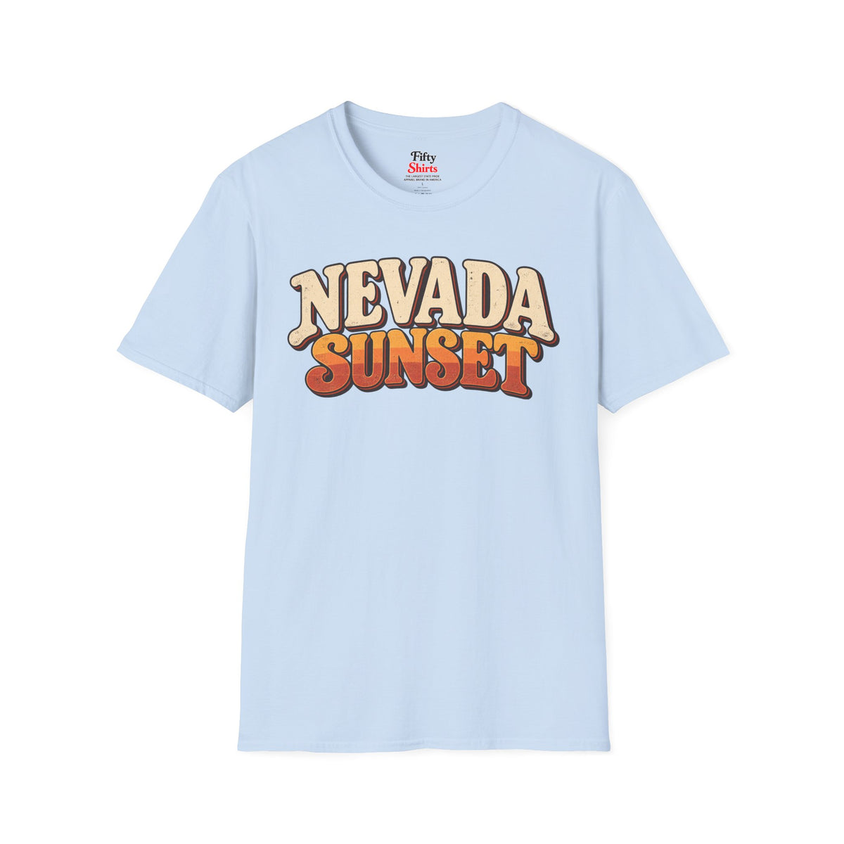 Nevada Sunset Unisex Softstyle T Shirt State Name Graphic Tee