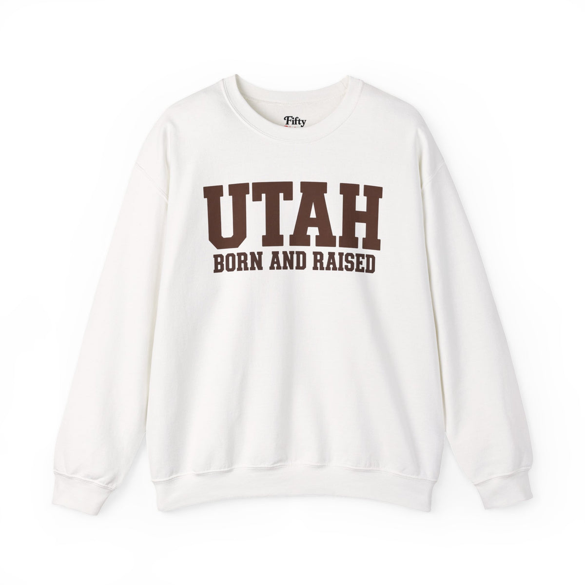Utah Born and Raised Unisex Crewneck Sweatshirt State Name Graphic