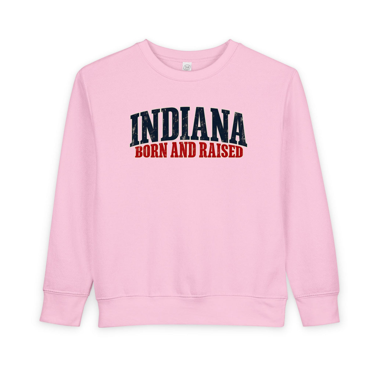 Indiana Born and Raised Midwest Americana Unisex Toddler Sweatshirt