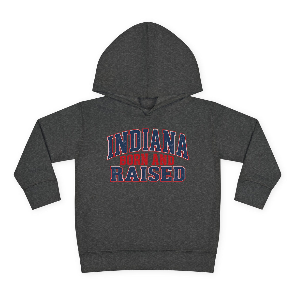 Indiana Born and Raised Bold Hometown Pride Unisex Toddler Pullover Fleece Hoodie