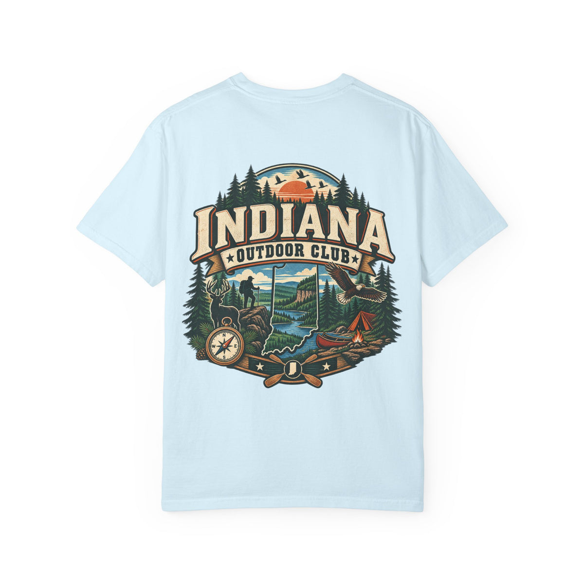 Indiana Outdoor Club Unisex Comfort Color 1717 Streetwear Graphic Tee