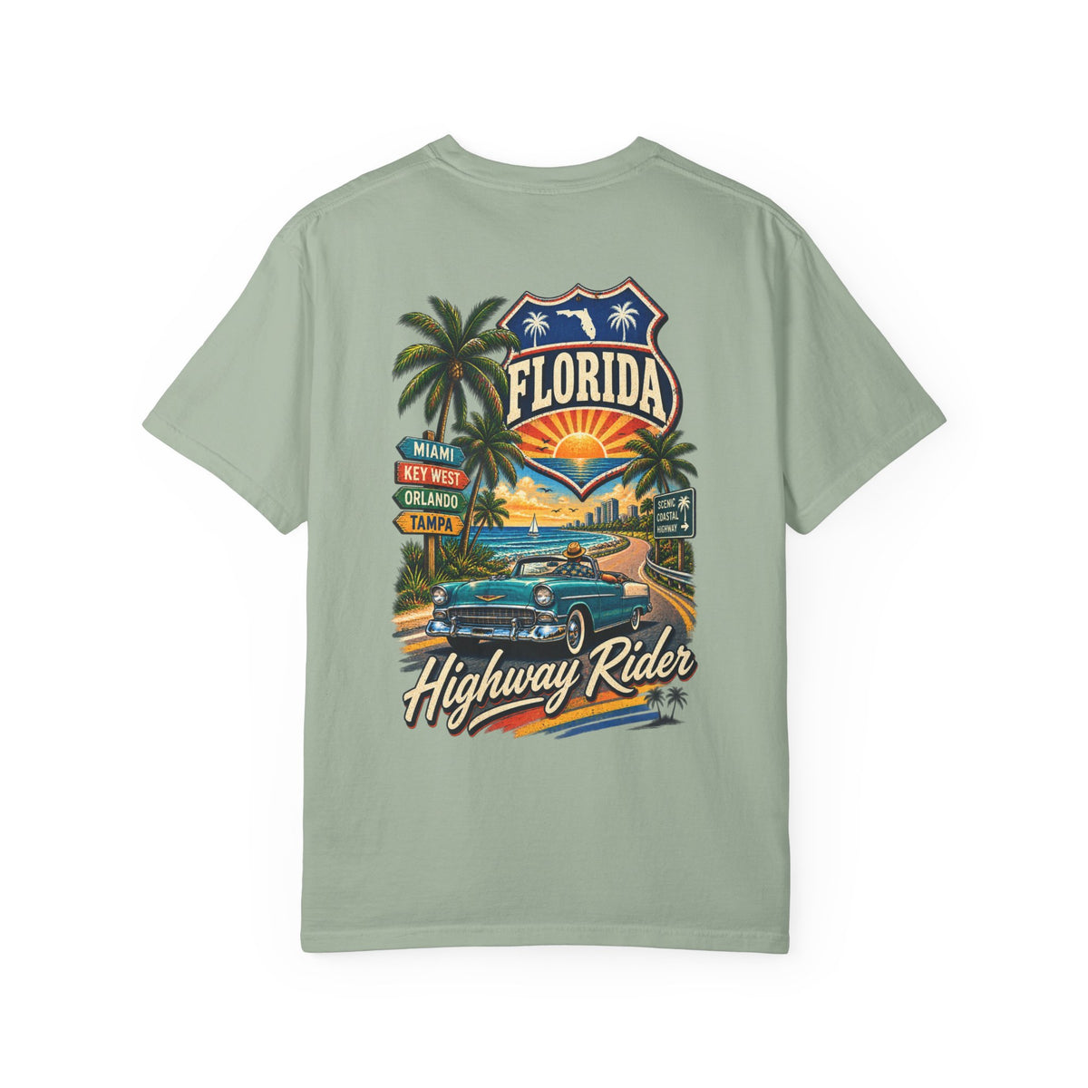 Florida Highway Rider Unisex Comfort Color 1717 Streetwear Graphic Tee