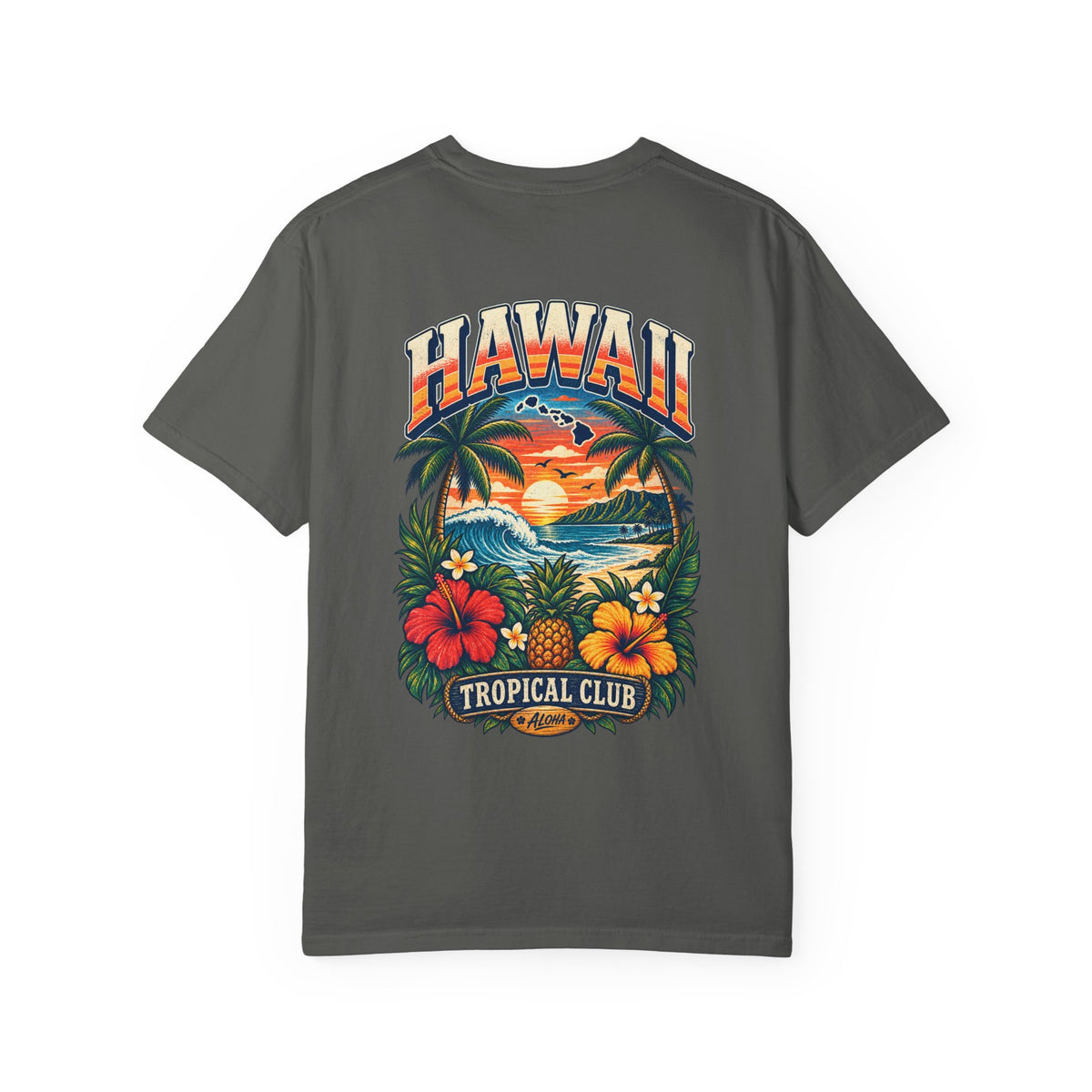 Hawaii Tropical Club Unisex Comfort Color 1717 Streetwear Graphic Tee