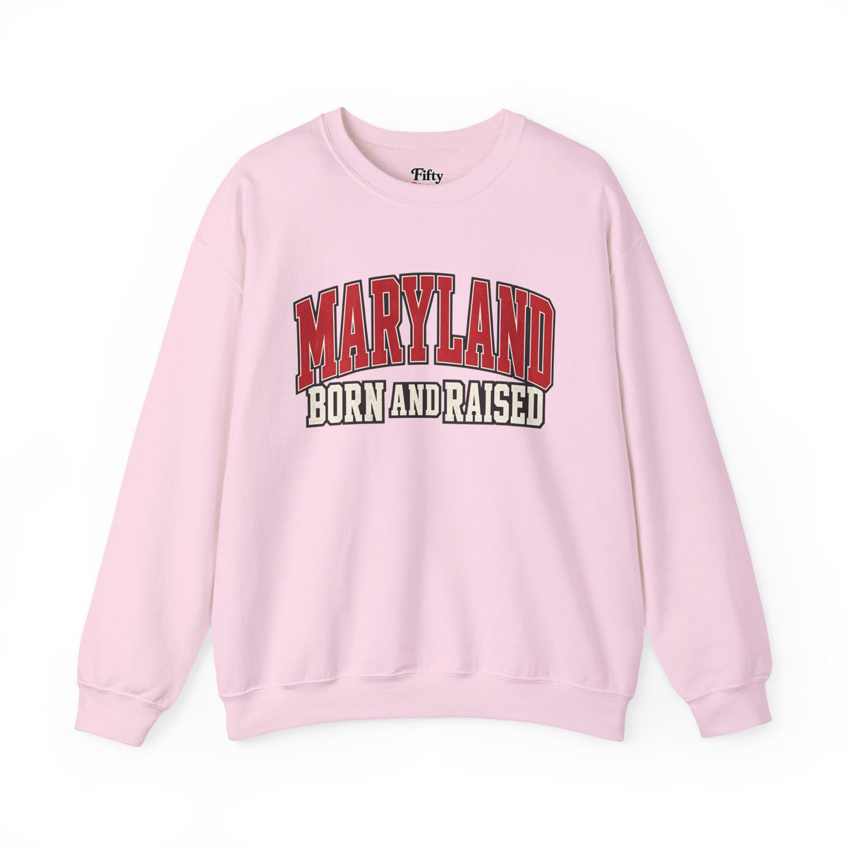 Maryland Born and Raised Bold Athletic Unisex Sweatshirt Graphic