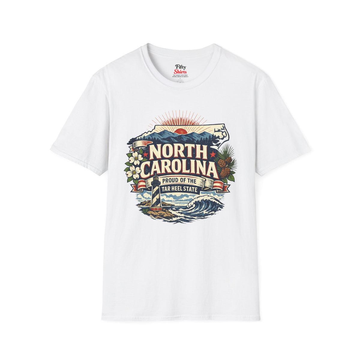 North Carolina State Pride Unisex Softstyle T Shirt State Pride Graphic Tee Collections FS03