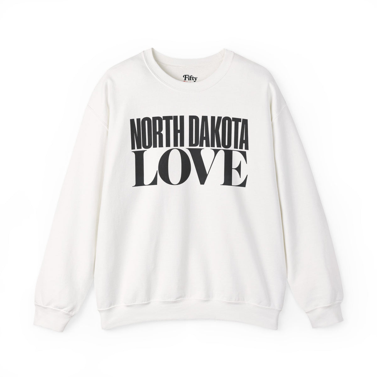 North Dakota Love Unisex Crewneck Sweatshirt State Name Graphic