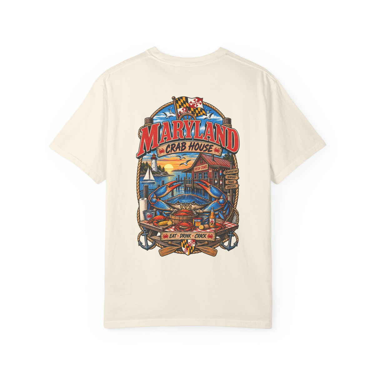 Maryland Crab House Unisex Comfort Color 1717 Streetwear Graphic Tee