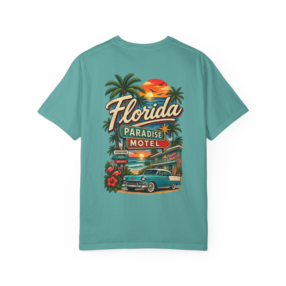 Florida Paradise Motel Unisex Comfort Color 1717 Streetwear Graphic Tee