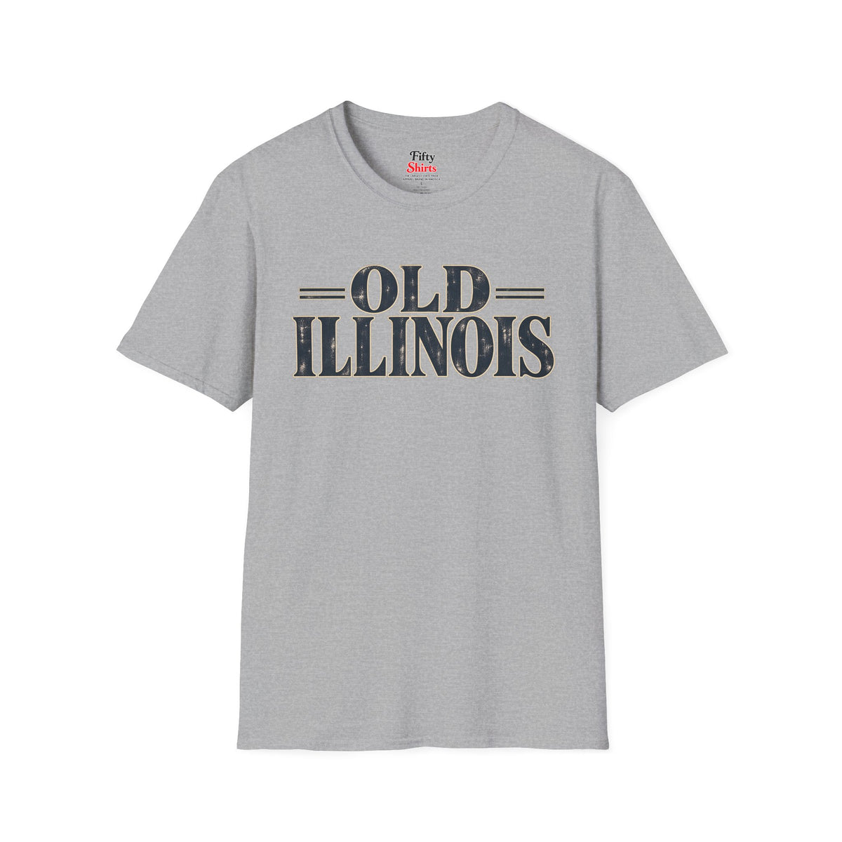 Old Illinois Unisex Softstyle T Shirt State Name Graphic Tee