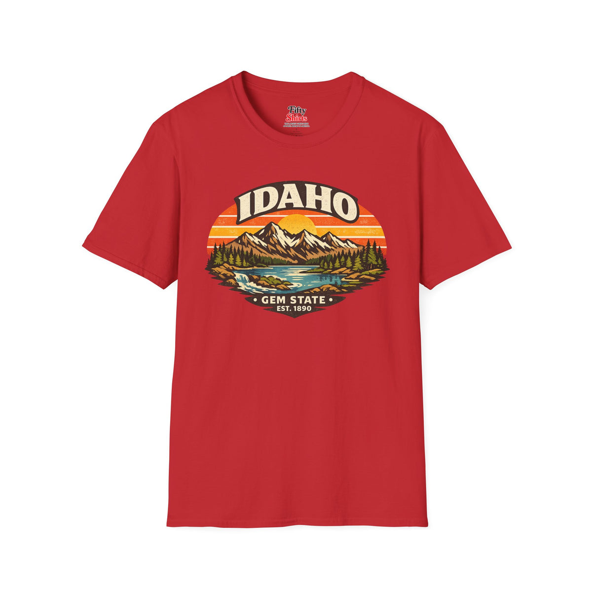 Idaho Mountain Sunset Unisex Softstyle T Shirt State Pride Graphic Tee Collections FS03
