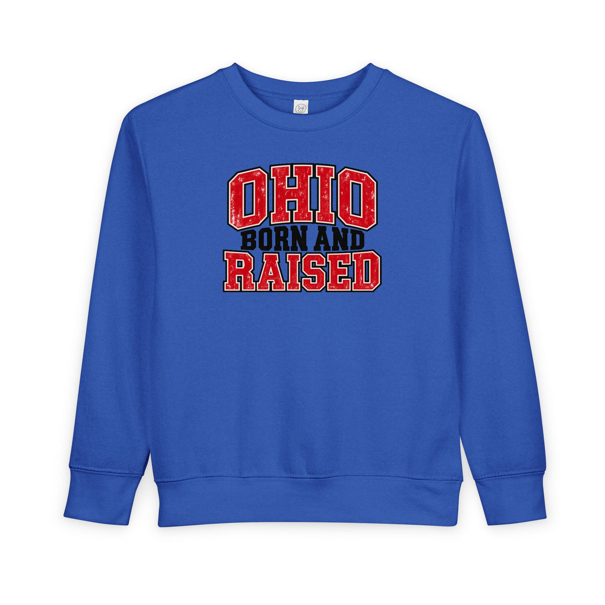 Ohio Born and Raised Vintage Collegiate Unisex Toddler Sweatshirt
