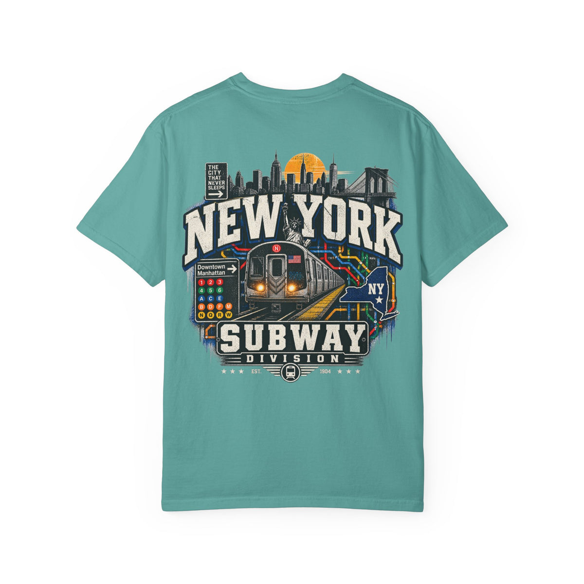 New York Subway Division Unisex Comfort Color 1717 Streetwear Graphic Tee