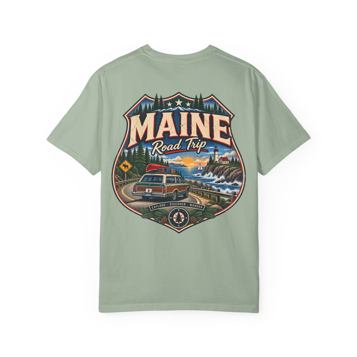 Maine Road Trip Unisex Comfort Color 1717 Streetwear Graphic Tee