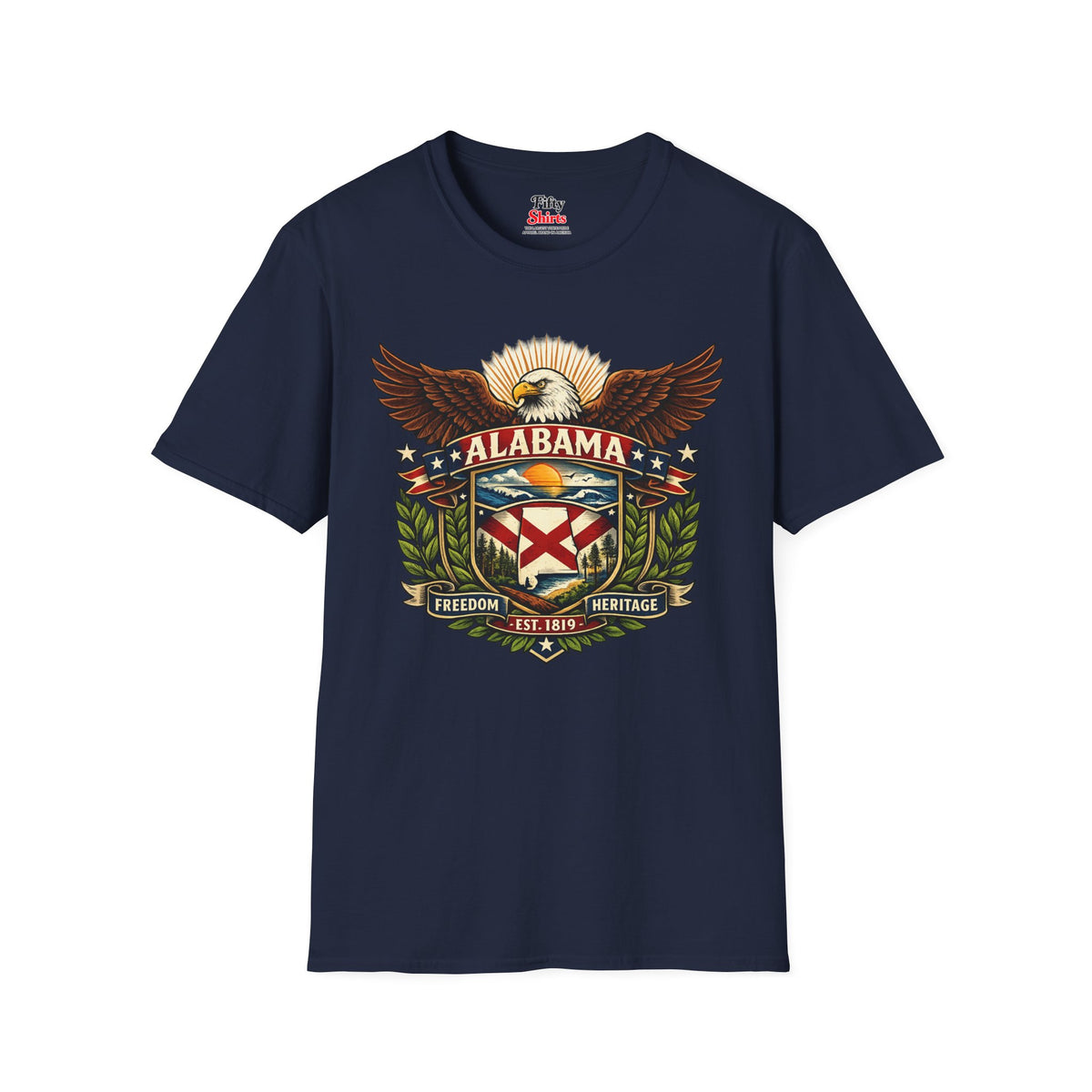 Alabama Americana Eagle Unisex Softstyle T Shirt State Pride Graphic Tee Collections FS03