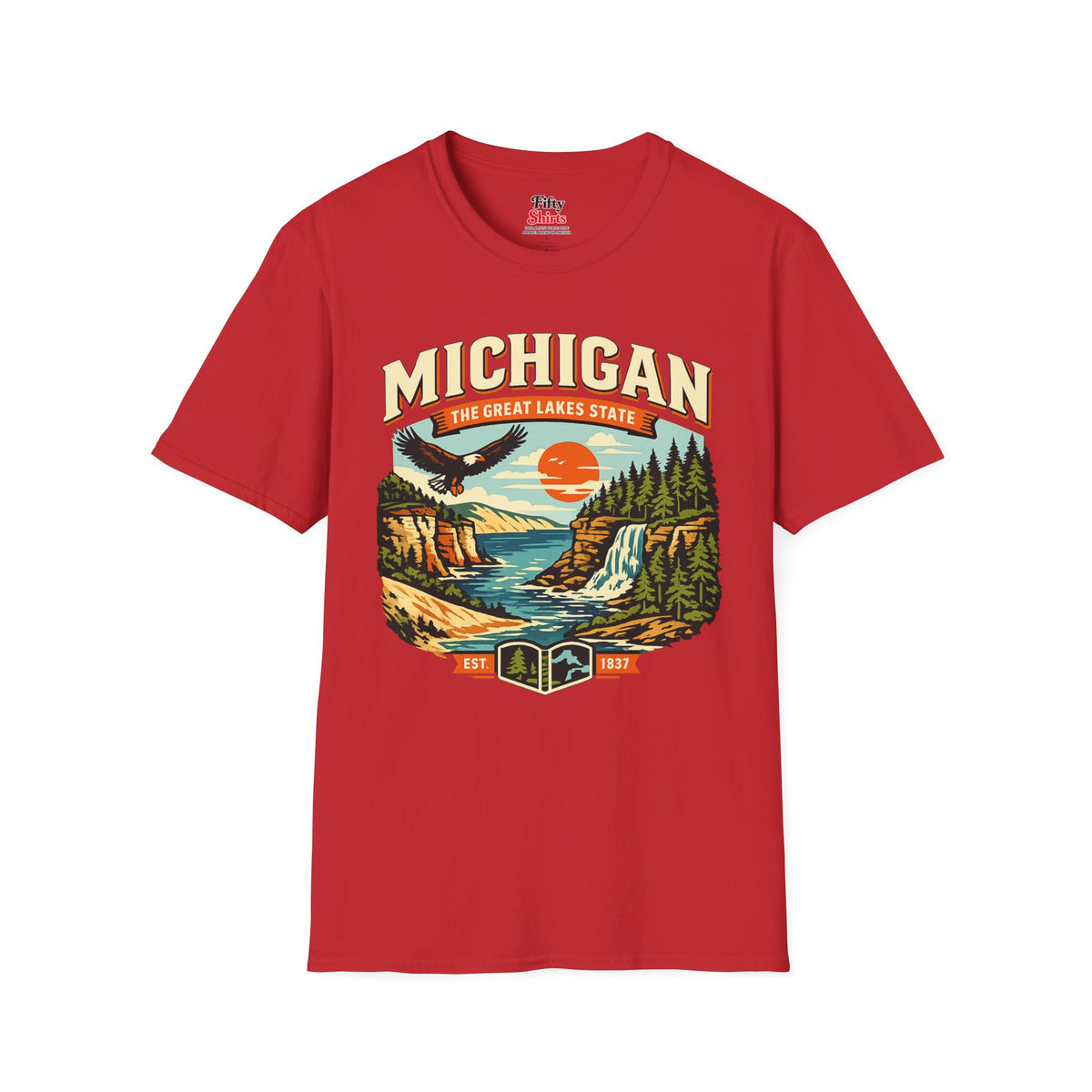 Michigan Great Lakes State Aventure Unisex Softstyle T Shirt State Pride Graphic Tee Collections FS03