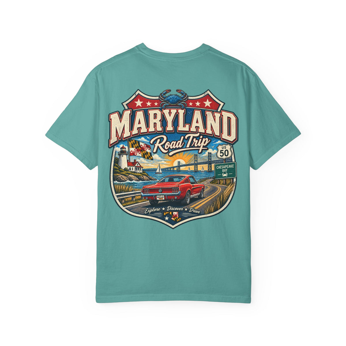 Maryland Road Trip Unisex Comfort Color 1717 Streetwear Graphic Tee