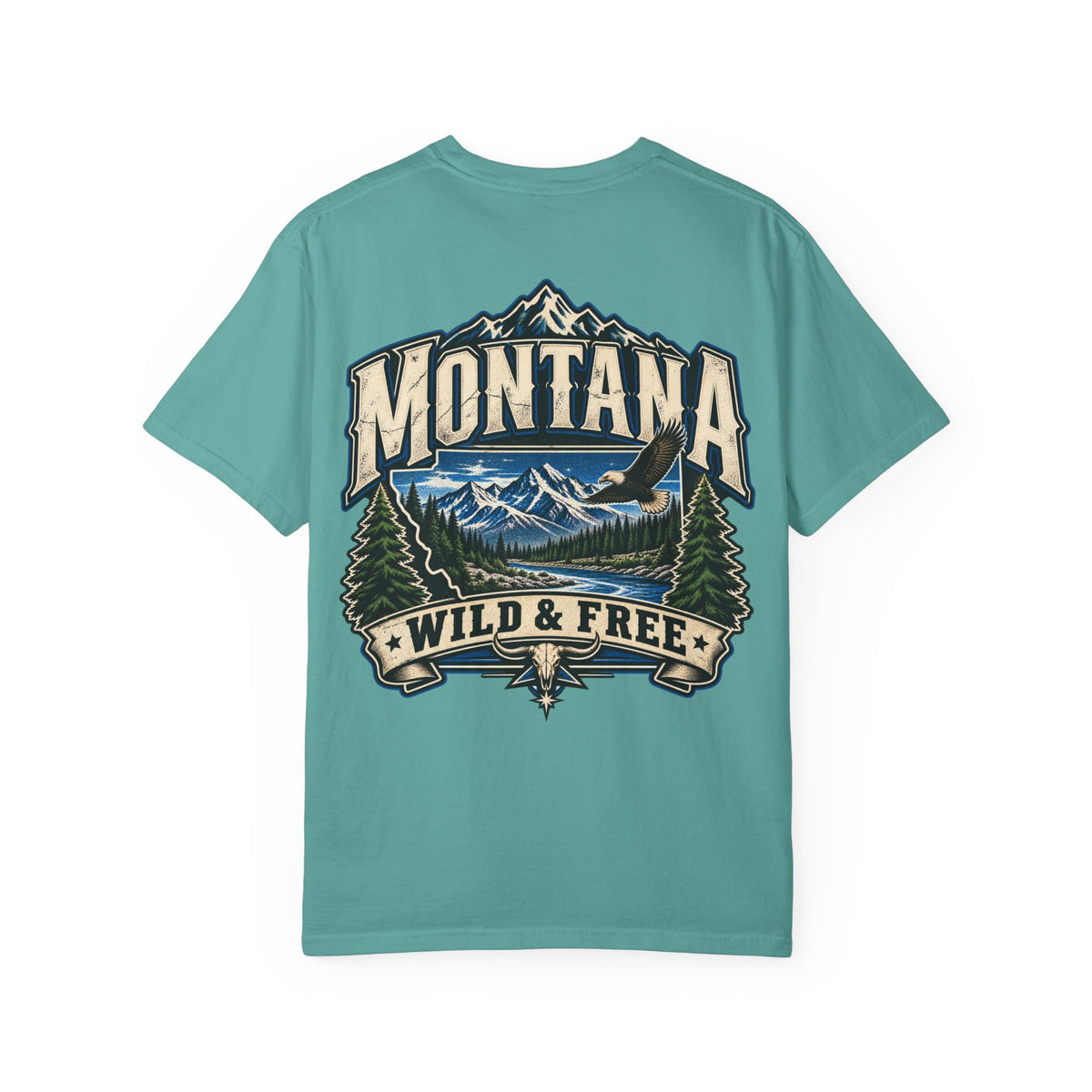 Montana Wild & Free Unisex Comfort Color 1717 Streetwear Graphic Tee