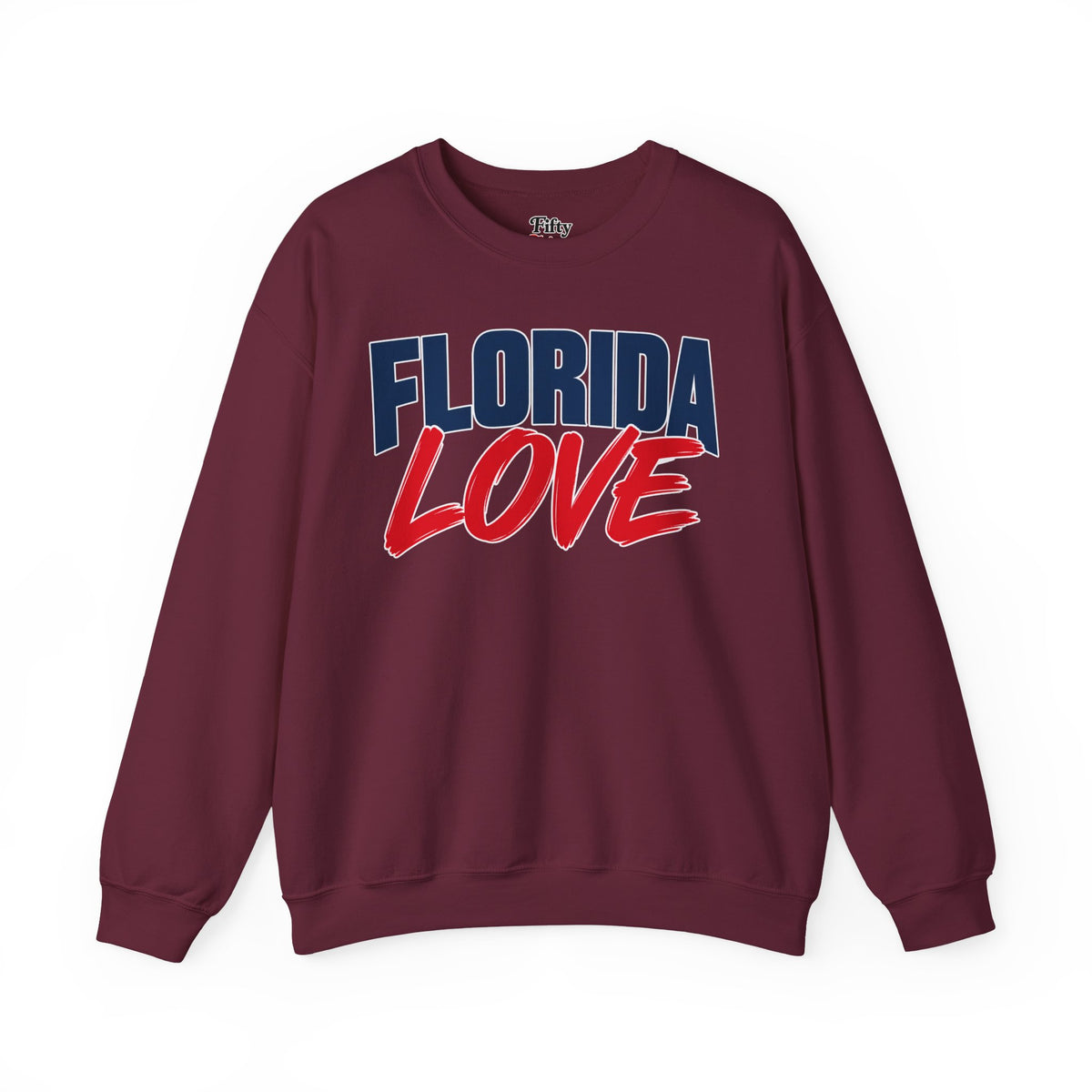 Florida Love Unisex Crewneck Sweatshirt State Name Graphic
