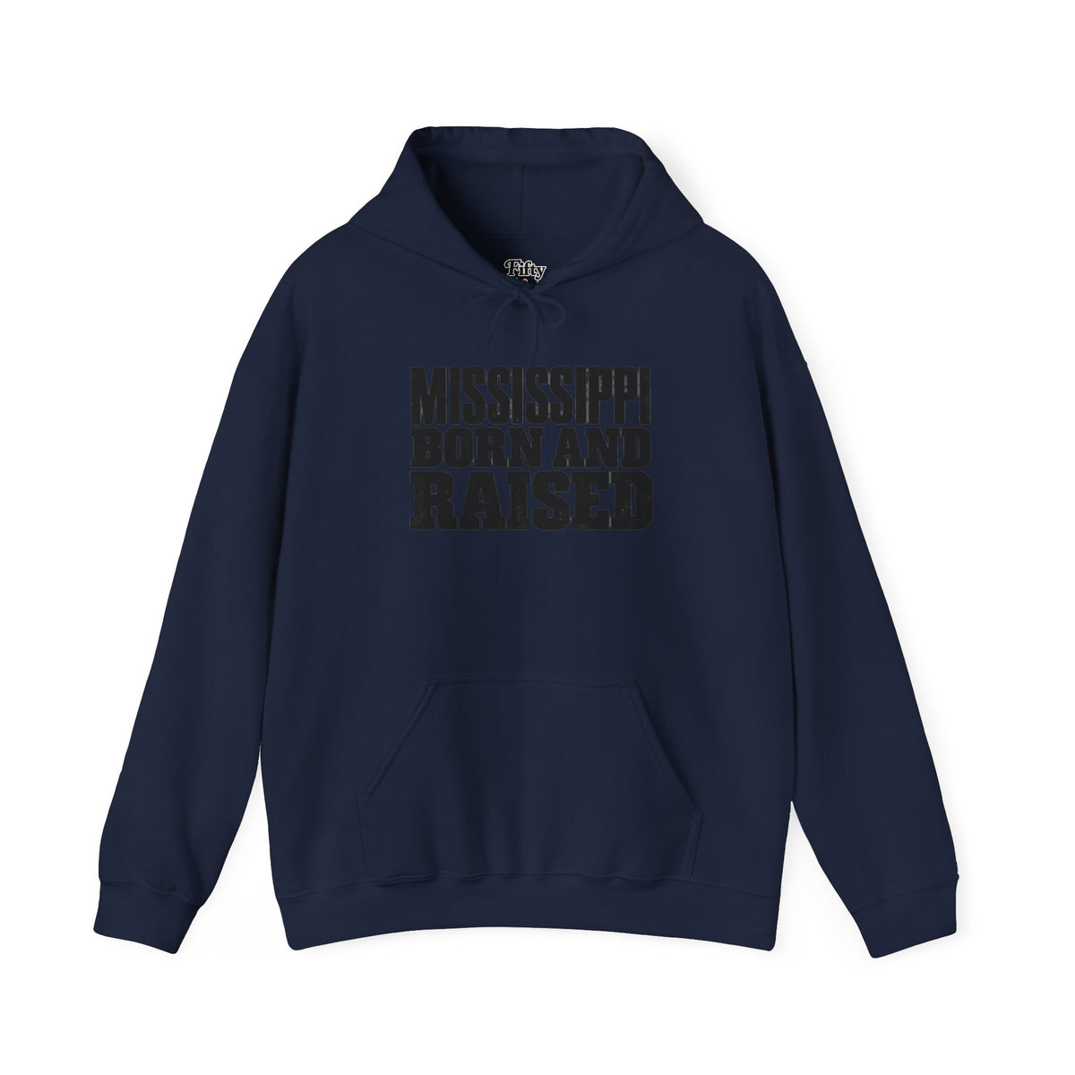 Mississippi Born and Raised Bold Workwear Style Unisex Hoodie Graphic