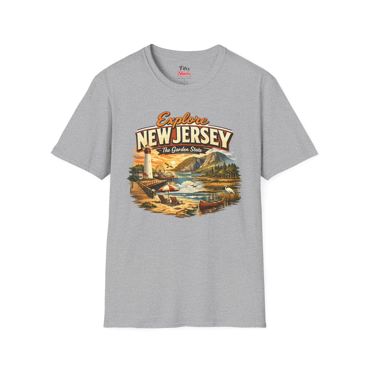 Explore New Jersey Unisex Softstyle T Shirt State Pride Graphic Tee Collections FS03