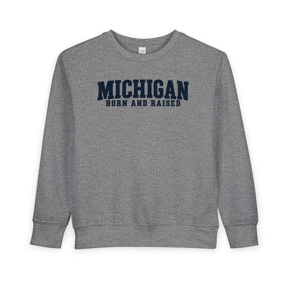 Michigan Born and Raised Rustic Midwest Unisex Toddler Sweatshirt