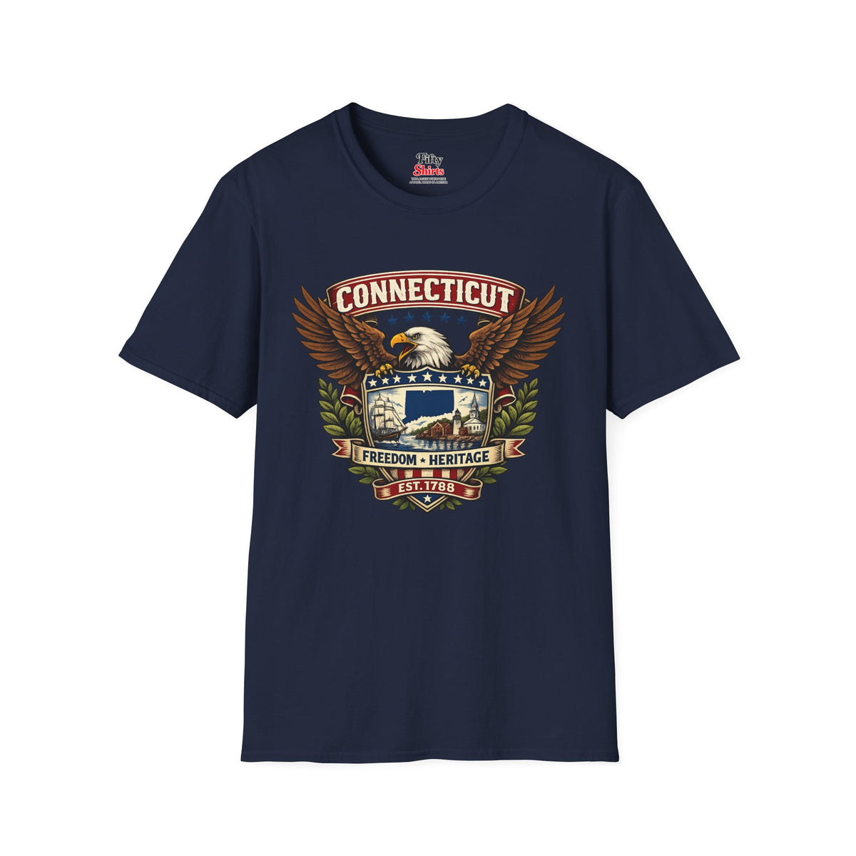 Connecticut American Eagle Unisex Softstyle T Shirt State Pride Graphic Tee Collections FS03