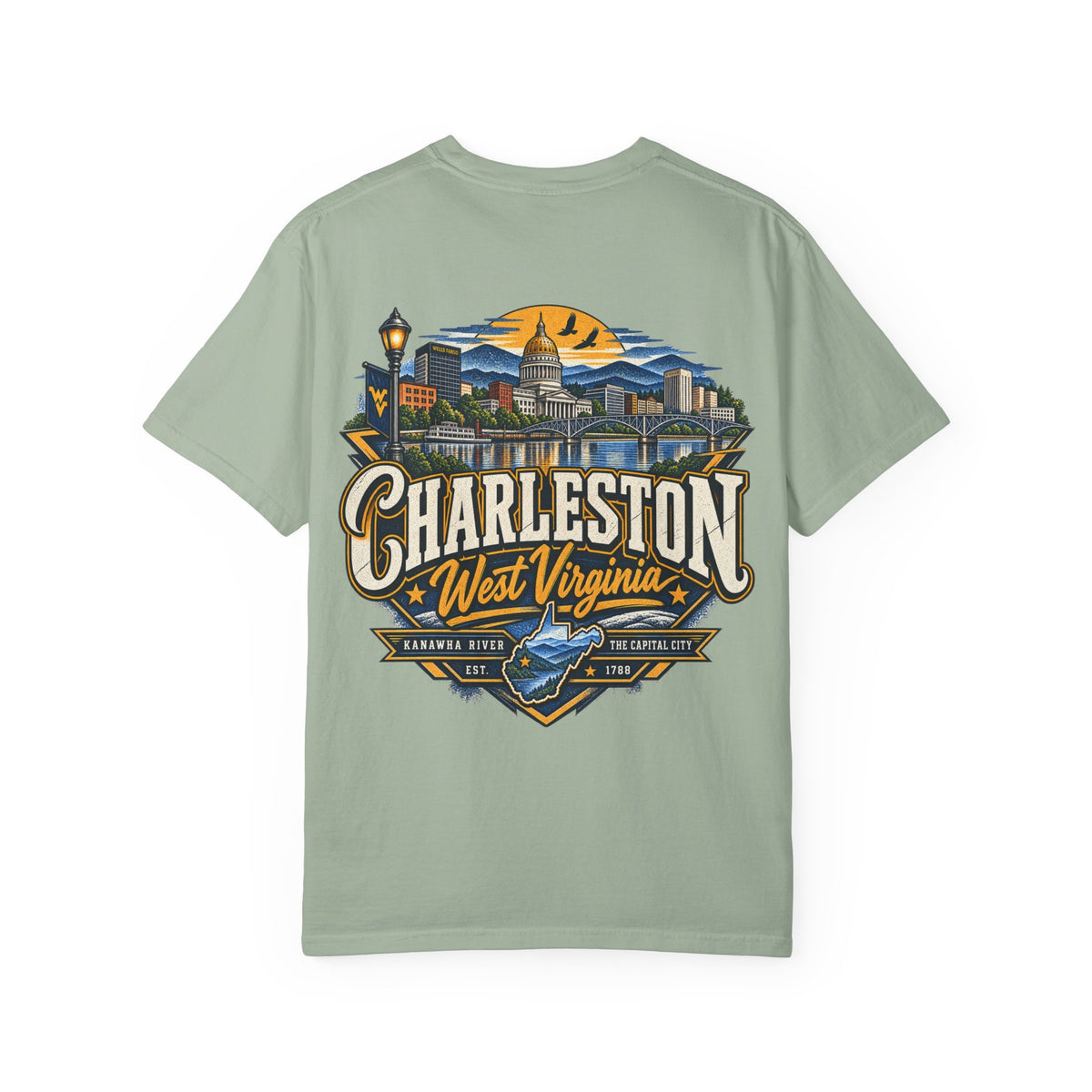 Charleston West Virginia Unisex Comfort Color 1717 Streetwear Graphic Tee