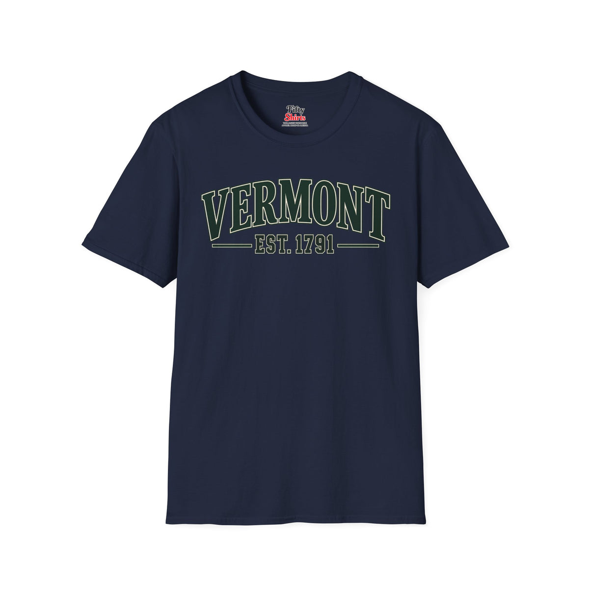 Vermont Est. 1791 Unisex Softstyle T Shirt State Name Graphic Tee