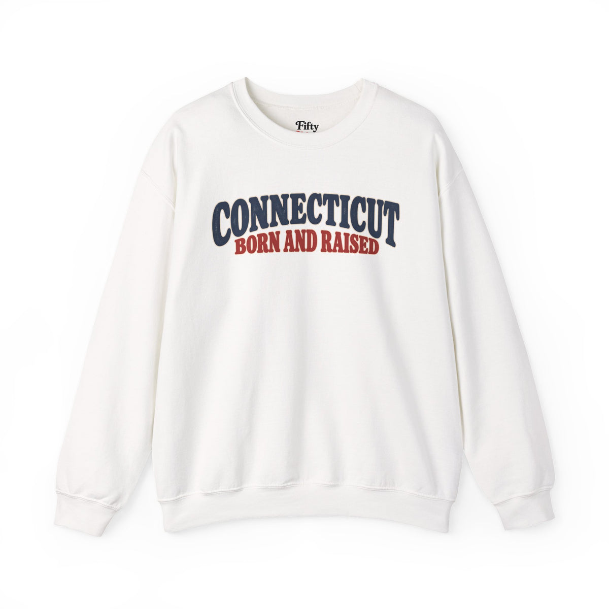 Connecticut Born and Raised 1970s Americana Unisex Sweatshirt Graphic
