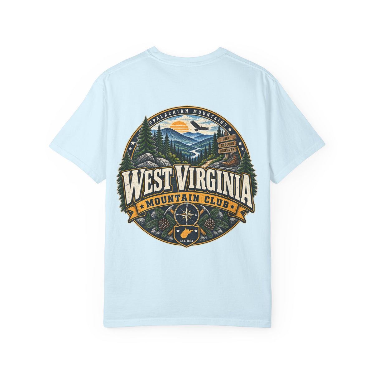 West Virginia Mountain Club Unisex Comfort Color 1717 Streetwear Graphic Tee