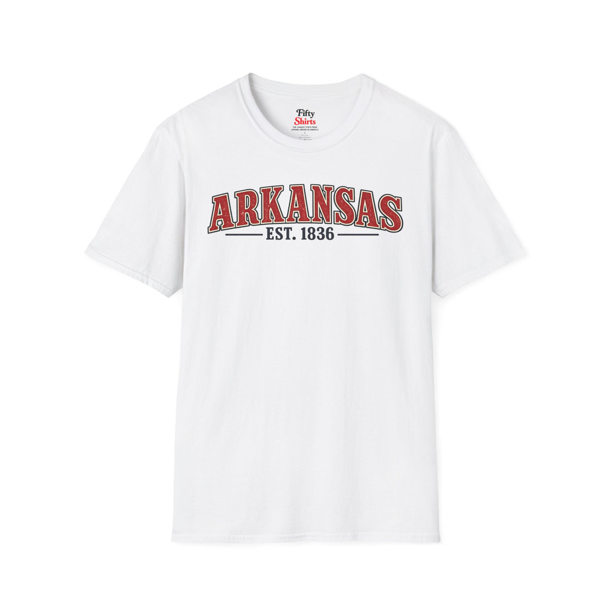 Arkansas Est 1836 Unisex Softstyle T Shirt State Name Graphic Tee