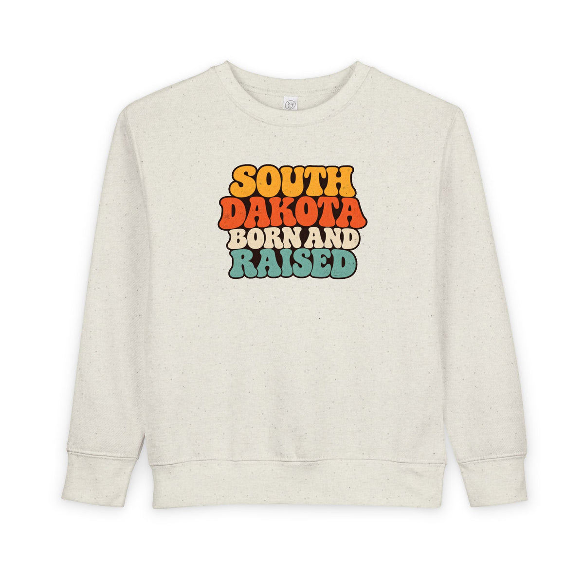 South Dakota Born and Raised Retro 1970s Unisex Toddler Sweatshirt