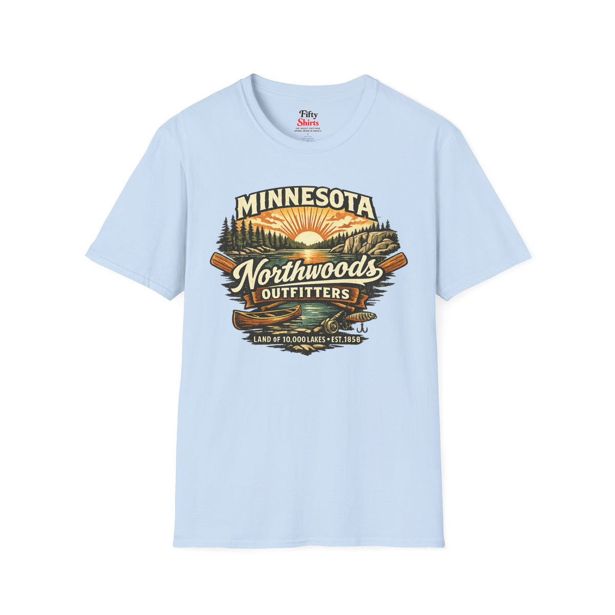 Minnesota Northwoods Outfitters Unisex Softstyle T Shirt State Pride Graphic Tee Collections FS03