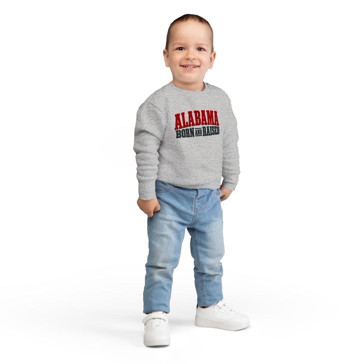 Alabama Born and Raised Rugged Workwear Unisex Toddler Sweatshirt